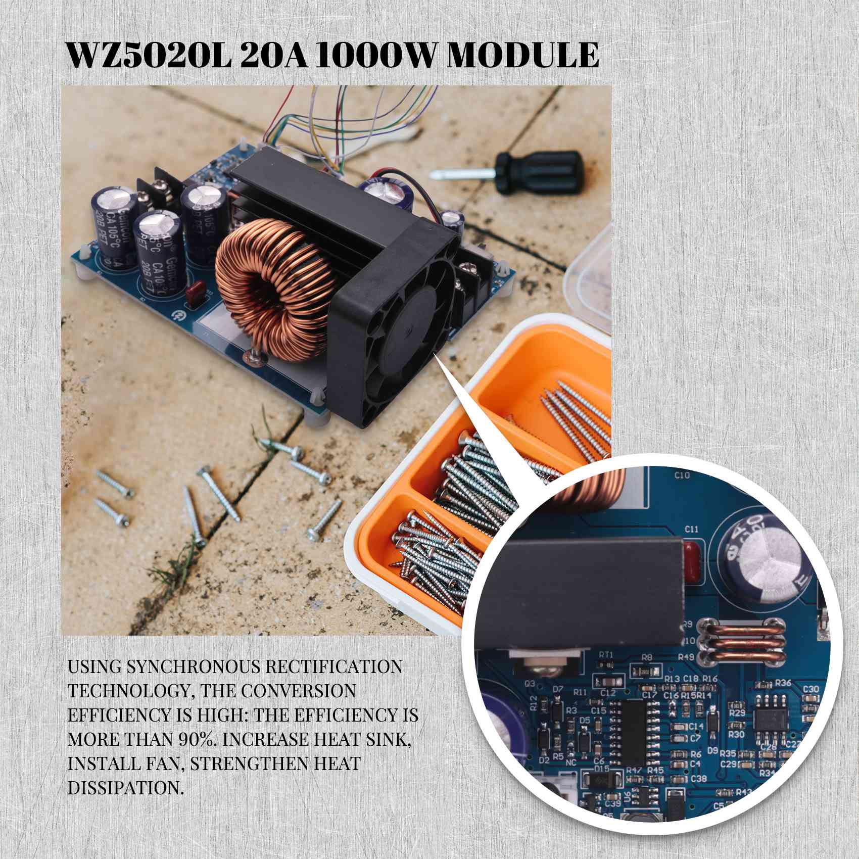 Step Down Dc Power Supply Module 1000W - Convertitore DC-DC Buck AC18(Guaranteed) WZ5020L 20A