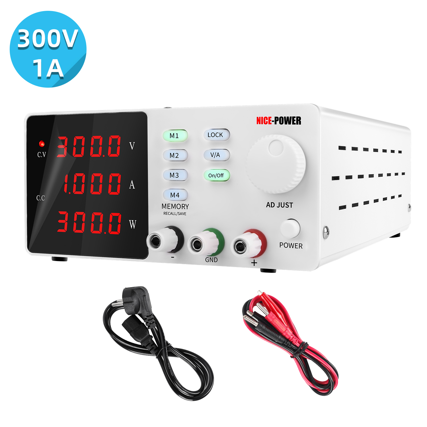 Switching Dc Power Supply 300V 1A - NICE-POWER SPPS-S3001 300V 1A 300W Display
